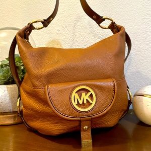 Michael Kors Fulton Large Saddle Tan Leather Hobo Bag/Shoulder Bag